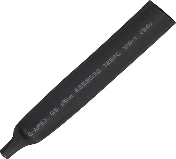 TRU COMPONENTS 1566761 Schrumpfschlauch ohne Kleber Schwarz 9 mm 4.50 mm Schrumpfrate:2:1 10 m