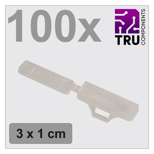 TRU COMPONENTS TC-12888596 T24CA081 Zeichenträger Beschriftungsfläche: 9.5 x 30 mm Transparent Anzahl Markierer: 100 10
