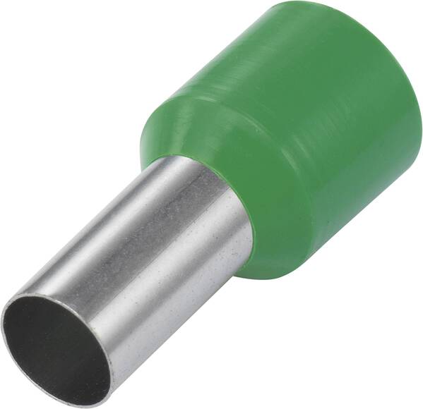 TRU COMPONENTS 1572424 Aderendhülse 6 mm² Teilisoliert Grün 100 St.