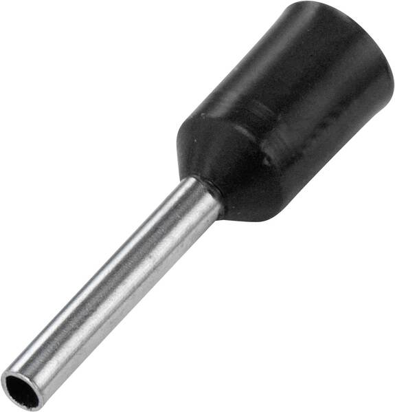 TRU COMPONENTS 1091287 Aderendhülse 1.5 mm² Teilisoliert Schwarz 100 St.
