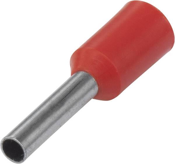 TRU COMPONENTS 1091297 Aderendhülse 6 mm² Teilisoliert Rot 100 St.