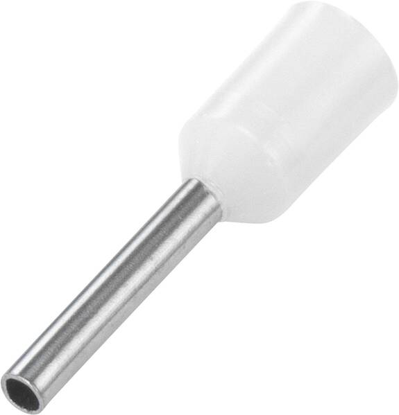 TRU COMPONENTS 1091304 Aderendhülse 0.75 mm² Teilisoliert Weiß 100 St.