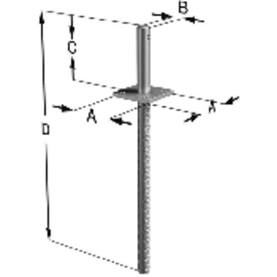 SIMPSON Strong-Tie® - Pfostenhalter, Dorn mit Stabdübelbohrung, Stahl feuerverzinkt, PCR 24/50G