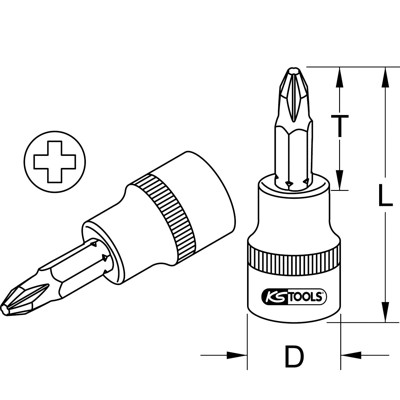 KSTOOLS® - 1/2" Bit-Stecknuss, PH4