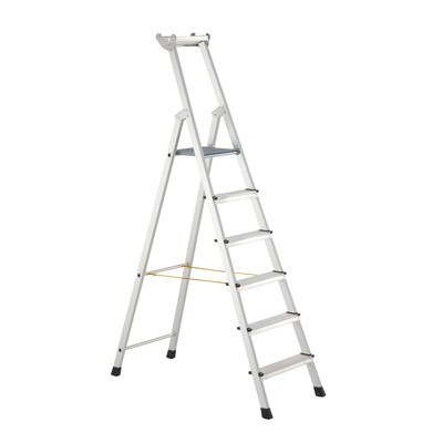 ZARGES - Stehleiter 8 Stufen, Aluminium, einseitig begehbar, H 2.590mm, B 560mm