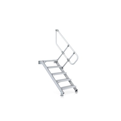ZARGES - Treppe 5 Stufen, 45°, Stufenbreite 800mm, einseitiger Handlauf