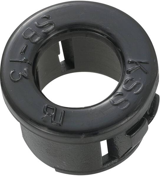 TRU COMPONENTS TC-SBR13203 Kabeldurchführung Klemm-Ø (max.) 8 mm Plattenstärke (max.) 3.2 mm Polyamid Schwarz 100 St.