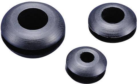 TRU COMPONENTS TC-GMR0603203 Kabeldurchführung offen Klemm-Ø (max.) 3 mm Plattenstärke (max.) 1.7 mm PVC Schwarz 100 St