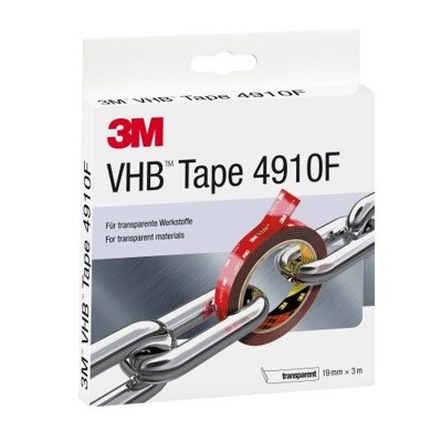 3M™ - VHB™ Klebeband 4910F, Transparent, 19 mm x 3 m, 1.0 mm, Kurzrolle