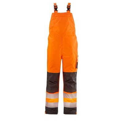 4Protect® - Warn-Winter-Wetterschutz-Latzhose ATLANTA, warnorange/grau, Größe XS