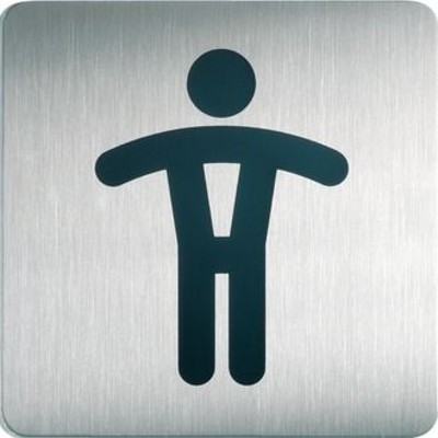 DURABLE - Piktogramm "WC Herren", 150x150mm, silber, 495423, aus Edelstahl, rostfrei