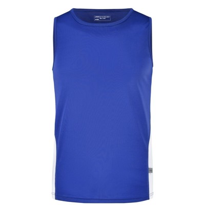 James & Nicholson - Herren Lauftop Topcool® JN305, königs-blau/weiß, Größe 3XL