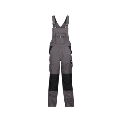Dassy® - Versailles Zweifarbige Arbeitslatzhose mit Kniepolstertaschen, zementgrau/schwarz, Schrittlänge Plus, Größe 50