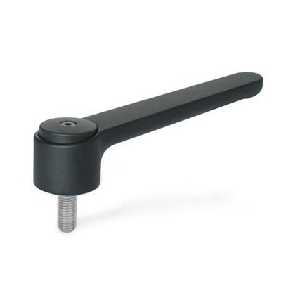 Ganter Norm® - 126.1-120-M12-32-SW Verstellbare Flachspannhebel, Zink-Druckguss, Schraube Edelstahl
