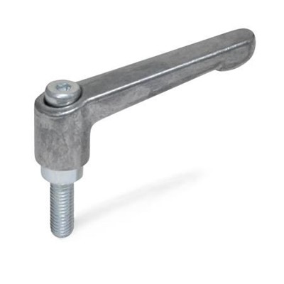 Ganter Norm® - 300.2-30-M4-12-RH Verstellbare Klemmhebel, Zink-Druckguss, Schraube Stahl verzinkt