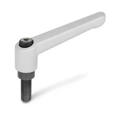 Ganter Norm® - 300-30-M3-8-SR Verstellbare Klemmhebel, Zink-Druckguss, Schraube Stahl brüniert
