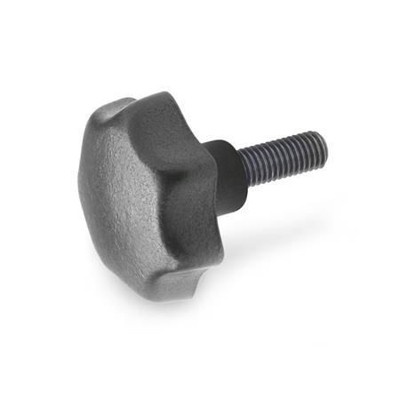 Ganter Norm® - 6336.4-SG-63-M12-50 Sterngriffschrauben, Gusseisen, mit Stahl-Gewindestift