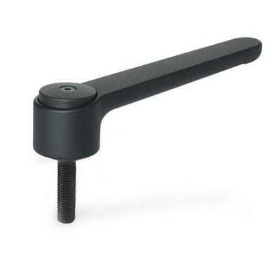 Ganter Norm® - 126-120-M12-32-SW Verstellbare Flachspannhebel, Zink-Druckguss, Schraube Stahl