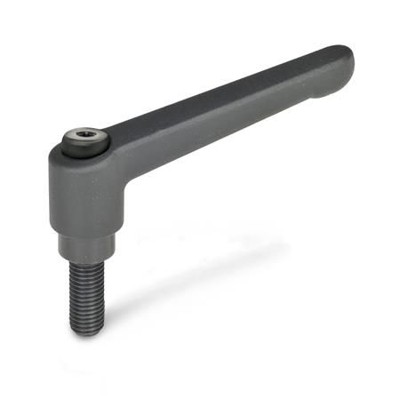 Ganter Norm® - 300-30-M3-8-SW Verstellbare Klemmhebel, Zink-Druckguss, Schraube Stahl brüniert