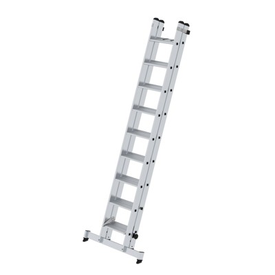 MUNK Günzburger Steigtechnik - Stufen-Schiebeleiter 2-teilig mit nivello®-Traverse 2x9 Stufen