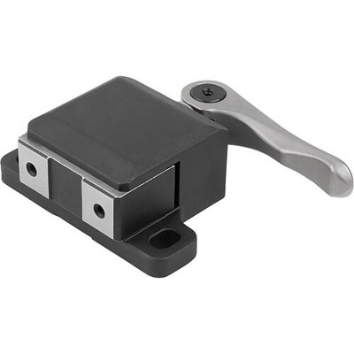 KIPP - SEITENSPANNER MIT SPANNHEBEL, FORM:C, F=0,6, S=0,3, VERGÜTUNGSSTAHL SCHWARZ BRÜNIERT KOMP:VERGÜTUNGSSTAHL