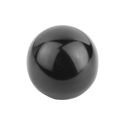 KIPP - KUGELKNOPF GLATTE AUSFÜHRUNG DIN319 ERWEITERT, D1=25, D=M06, FORM:E MIT GEWINDEBUCHSE, DUROPLAST SCHWARZ,