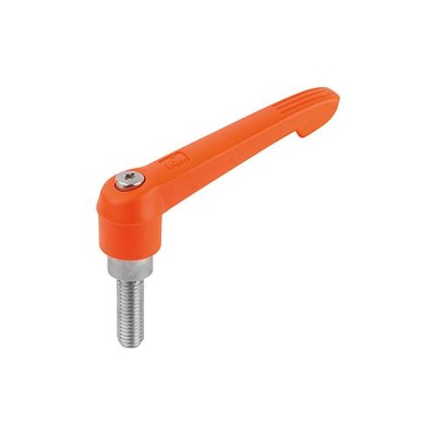 KIPP - KLEMMHEBEL GR.1 M06X15, KUNSTSTOFF ORANGE RAL2004, KOMP:EDELSTAHL
