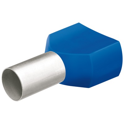 KNIPEX® - Twin-Aderendhülse 97 99 374 mit Kunststoffkragen, á 100 Stück, 2,5mm², blau