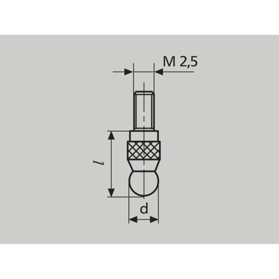 Mahr - 906 H Kugeleinsatz M2,5 HM-Kugel Ø 3,5 mm