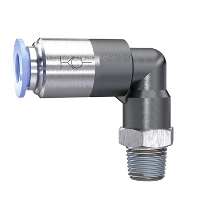 RIEGLER® - L-Steckverschraubung »Blaue Serie« selbstabsperrend, R 3/8" außen