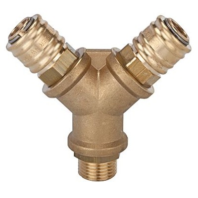 RIEGLER® - Verteiler mit 2 Schnellverschlusskupplung NW7,2, G 1/2" A, »R 26EMS«
