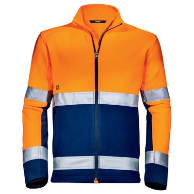 uvex - Fleecejacke Construction warnorange, Größe XS