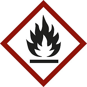 Gefahrstoffkennzeichen, Flamme, VE 10 Stk, Folie, 105 x 105 mm.