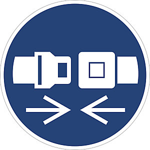 Gebotskennzeichen, Rückhaltesystem benutzen, VE 10 Stk, Kunststoff, Ø 200 mm.