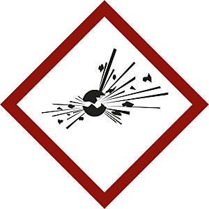 Gefahrstoffkennzeichen, Explodierende Bombe, VE 10 Stk, Folie, 105 x 105 mm.