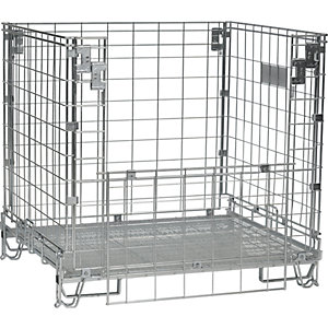 Gitter-Faltbox, LxB 1200 x 1000 mm, Stapelhöhe 1100 mm, Gewicht 56 kg.