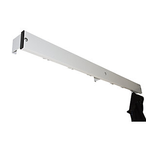 Garderobenleiste, Aluminium / Edelstahl, Länge 1015 mm, Distanzstück lichtgrau.