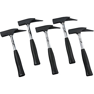 Latthammer-Set mit Fiberglasstiel, mit Stahlrohrstiel, 5-teilig im Karton.