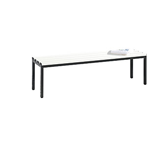 Garderobenbank BASIC, Kunststoffleisten, Länge 1500 mm, reinweiß.