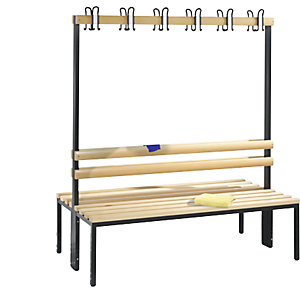 Garderobenbank BASIC, doppelseitig, Buchenleisten, Länge 1500 mm.