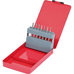 HM Frässtift-Satz, 7-tlg, in Stahlblechkassette, silber.