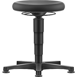 Hocker Allround, mit Gleitern, PU-Schaum, Farbring grau.