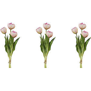 Gefüllte Tulpen, real touch, 3er-Bund, Höhe 370 mm, VE 3 Stk, rosa.