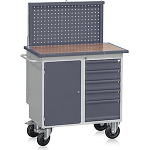 Lochwand für mobile Werkbank, ausziehbar, HxBxT 630 x 875 x 100 mm.