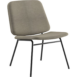Lounge Stuhl Greta, Sitzhöhe 400 mm, Gestell schwarz, Bezug beige.