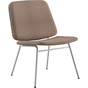 Lounge Stuhl Greta, Sitzhöhe 400 mm, Gestell weiß, Bezug pink.
