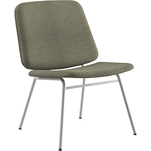 Lounge Stuhl Greta, Sitzhöhe 400 mm, Gestell weiß, Bezug hellgrün.
